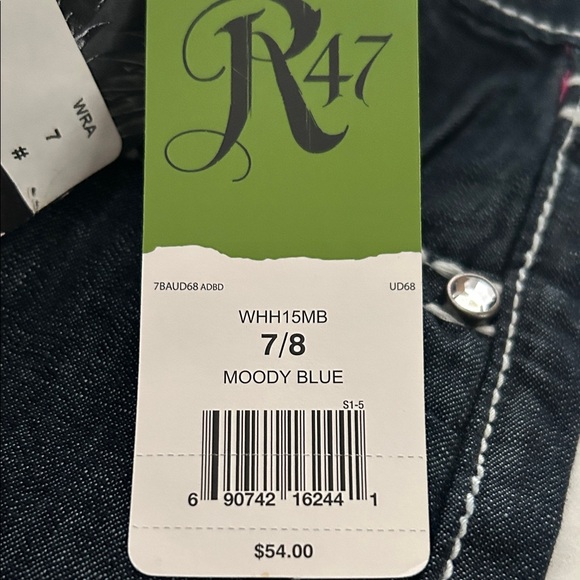 Rock 47 by Wrangler Women's Dark Blue Denim Jean SHORTS Bermuda Length Size 7/8 - Picture 3 of 10